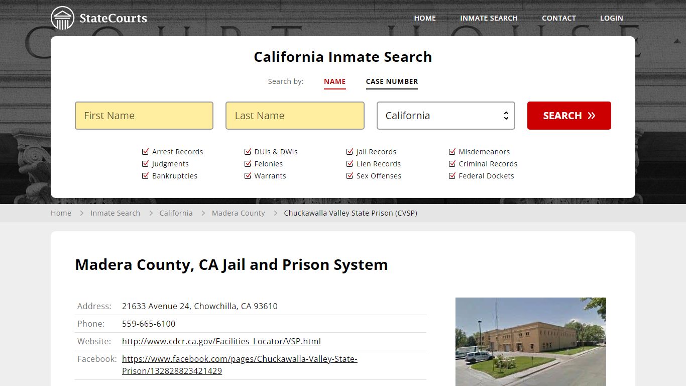 Chuckawalla Valley State Prison (CVSP) Inmate Records Search ...